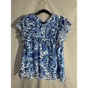 Blue Patterned Women's Top